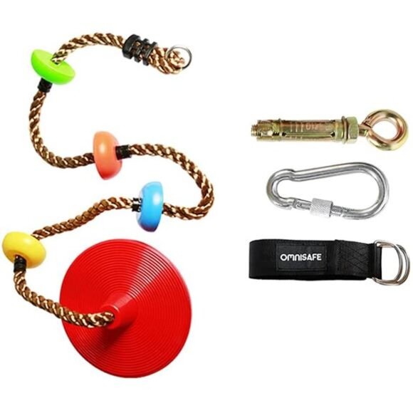 Climbing Rope Tree Swing with Disc Swings Seat and Platforms - Outdoor Play - Picture 1 of 6